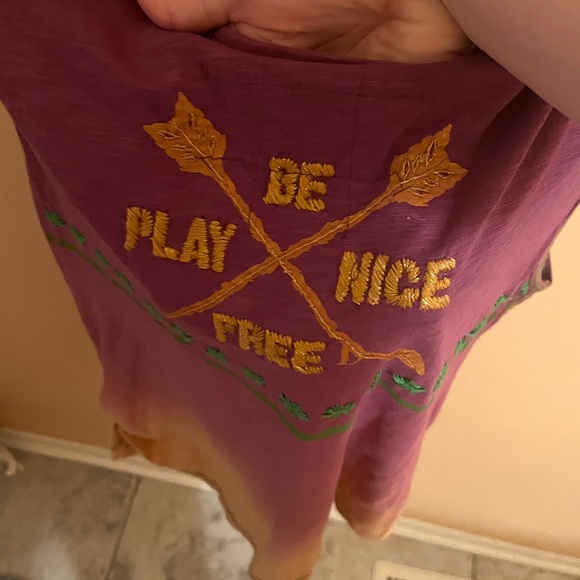 Double D Ranch Dip Dye Sequined Embroidered Drape Neck Sleeveless Top - Picture 7 of 9